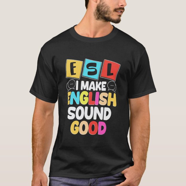 Camiseta Professor de ESL Inglês Segunda Língua Multilingue (Frente)