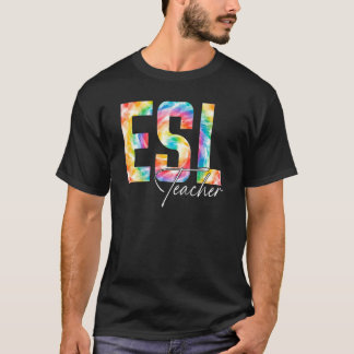 Camiseta Professor de Esl Tie Dye Volta às Aulas Mulheres A