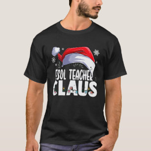 Camiseta Professor de ESOL Fantasia de Natal do Papai Noel