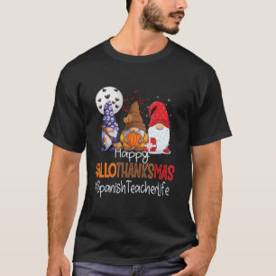 Camiseta Professor de Espanhol Feliz Gnomos do Hallothanksm