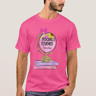 Camiseta Professor de Estudos Sociais Globo Terrestre Bem-v