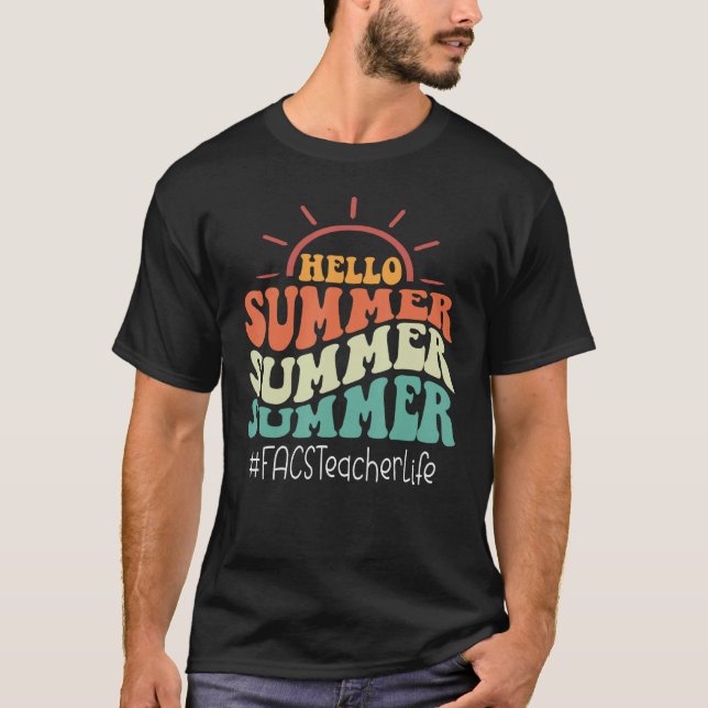 Camiseta Professor de FACS Retro Groovy Último Dia de Aula  (Frente)