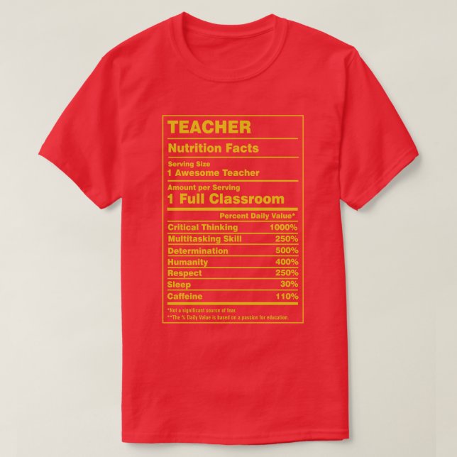Camiseta Professor de Fatos Nutricionais (Frente do Design)