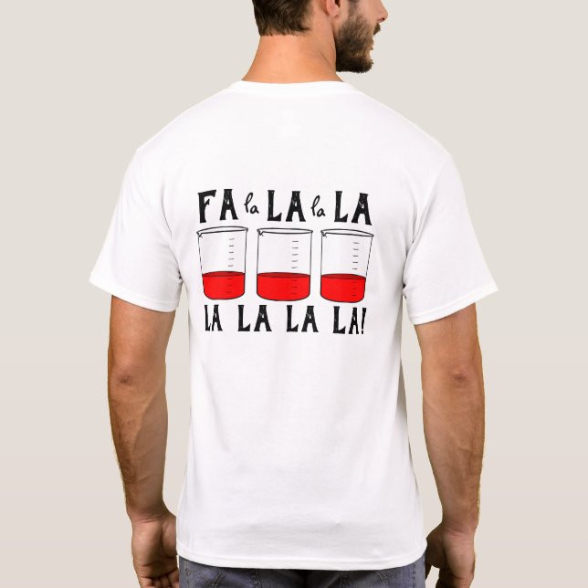 Camiseta Professor de Férias de Química de Beaker de Medida (Verso)