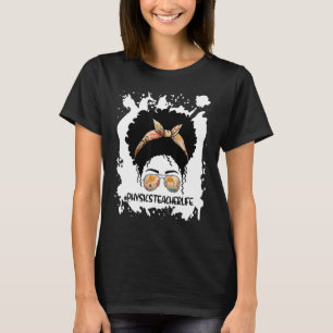 Camiseta Professor De Física Afro Messy Bun 1rua Dia Da Esc