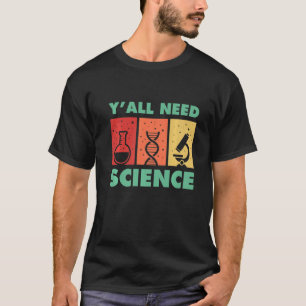Camiseta Professor de Física em Biologia Química Y'all Ne