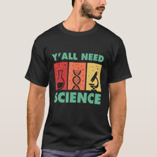 Camiseta Professor de Física em Biologia Química Y'all Ne