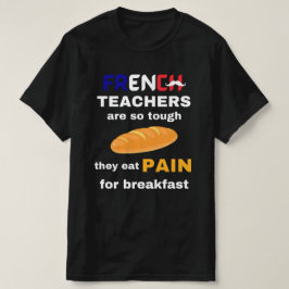 Camiseta Professor de francês engraçado com texto branco na