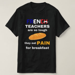 Camiseta Professor de francês engraçado com texto branco na
