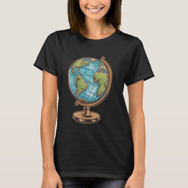 Camiseta Professor de Geografia de Mapa Geográfico Engraçad (Frente)