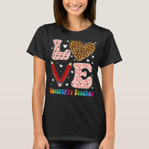 Camiseta Professor de Geografia do Coração de Amor, Xadrez