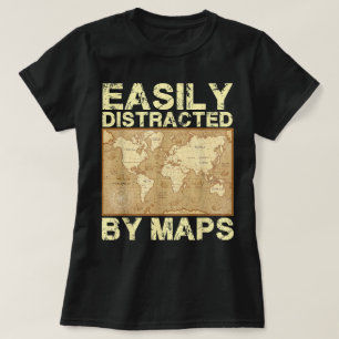 Camiseta Professor De Geografia Engraçado, Facilmente Distr