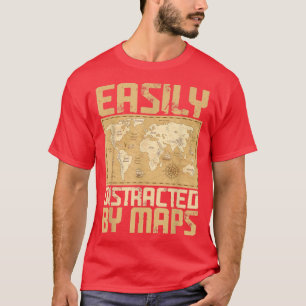 Camiseta Professor De Geografia EngraçadoFacilmente Distraí