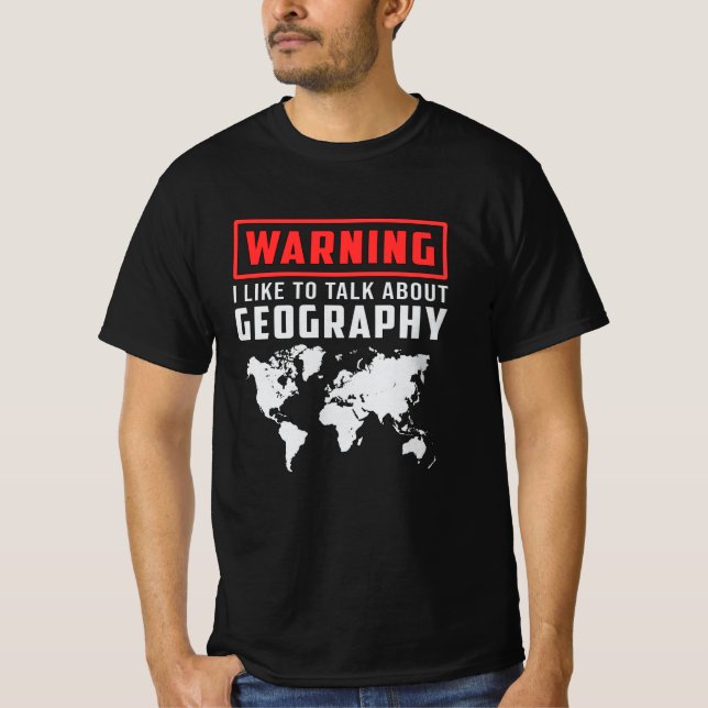 Camiseta Professor de Geografia Mapa Engraçado Contém Prese (Frente)