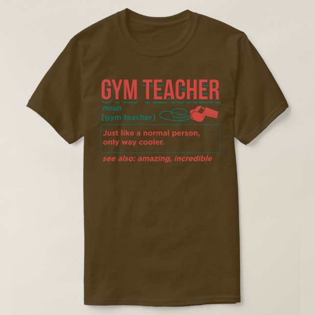 Camiseta Professor de ginástica Definição 2 (Frente do Design)