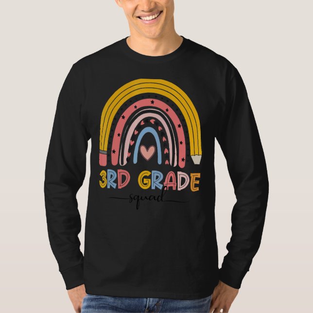 Camiseta Professor de Grau 3.º Grau no Arco-Íris no Primeir (Frente)