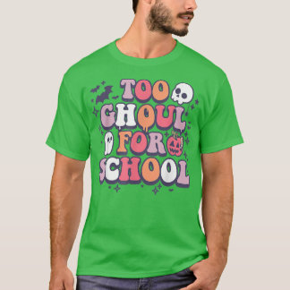 Camiseta Professor de Halloween Retro Ghouls Groovy Trick