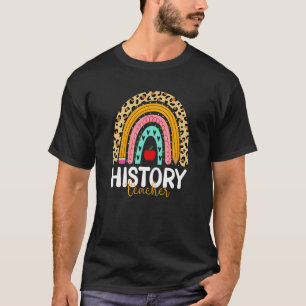 Camiseta Professor De História Leopard Rainbow Volta À Esco