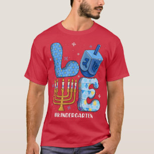 Camiseta Professor de infantário de amor Chanukah judeu Han