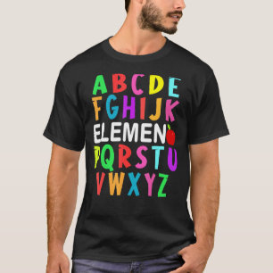 Camiseta Professor de infantário do ABC Elemeno Cute de vol