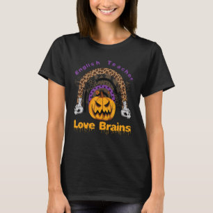 Camiseta Professor de Inglês Adoro Cérebro Arco-Íris
