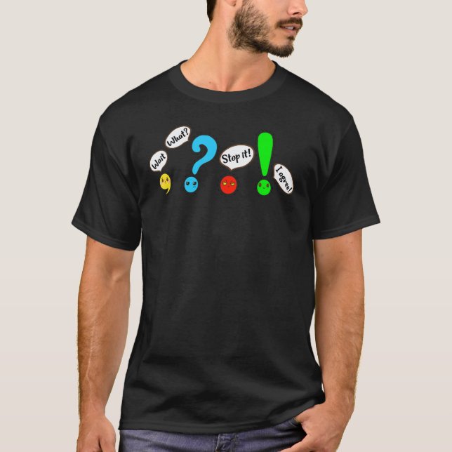 Camiseta Professor de Inglês de Gramática Pontuação Engraça (Frente)
