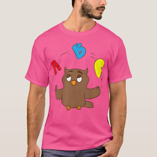 Camiseta Professor de Inglês Fazendo Malabarismo com Coruja (Frente)