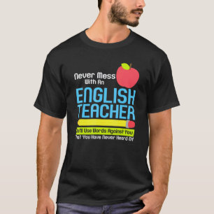 Camiseta Professor de Inglês Humor Leitura de Livros Vocabu