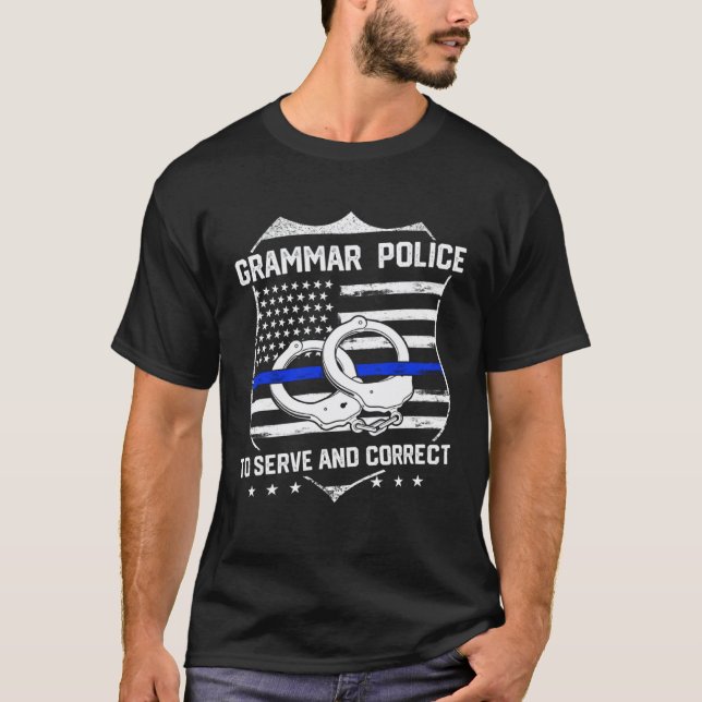 Camiseta Professor de Inglês Polícia Gramatical (Frente)