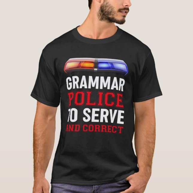 Camiseta Professor de Inglês Polícia Gramatical   1 (Frente)