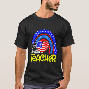 Camiseta Professor de Jardim de Infância Arco-íris Bandeira