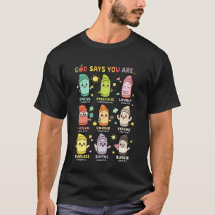 Camiseta Professor de Jardim de Infância Cristão Deus Diz q