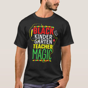 Camiseta Professor de Jardim de Infância Negro Magia Celebr
