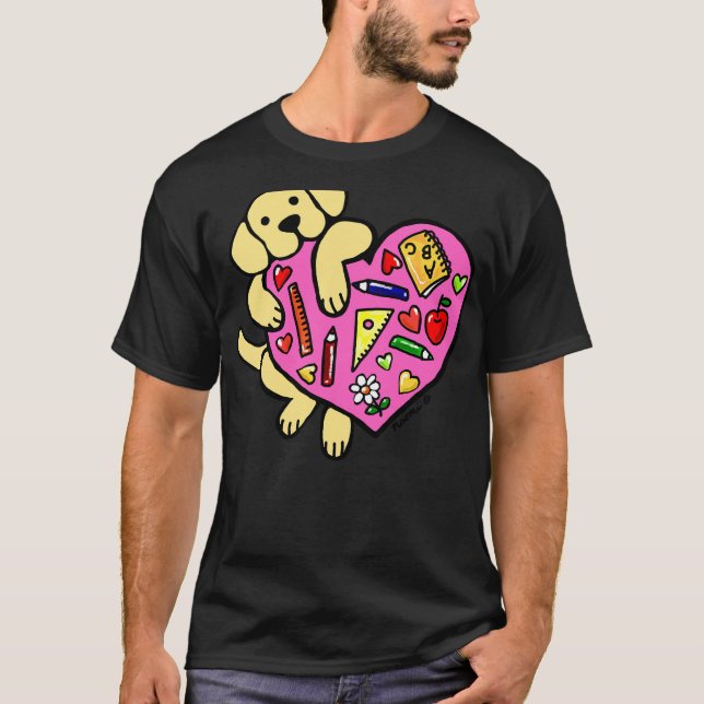 Camiseta Professor de Labrador Amarelo S. Heart (Frente)