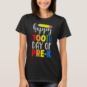 Camiseta Professor De Lápis Feliz 100º Dia Da Escola