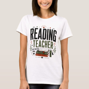 Camiseta Professor de Leitura Design de Amante de Livros Vi