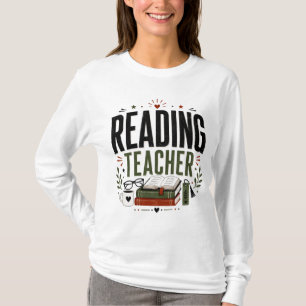 Camiseta Professor de Leitura Design de Amante de Livros Vi