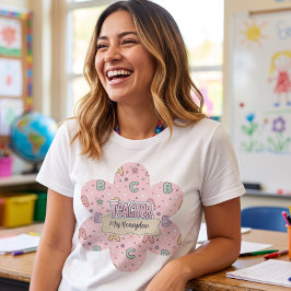 Camiseta Professor de Letras Rosa Padrão Escolar