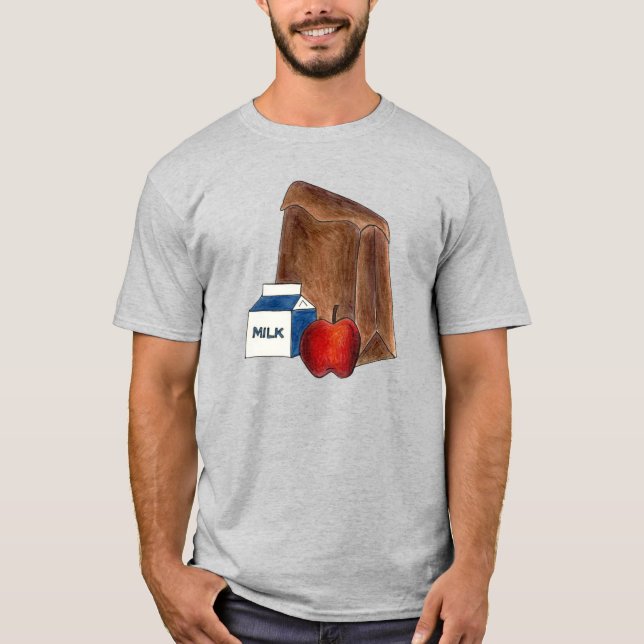 Camiseta Professor de maçã do Brown Bag School Lunch (Frente)