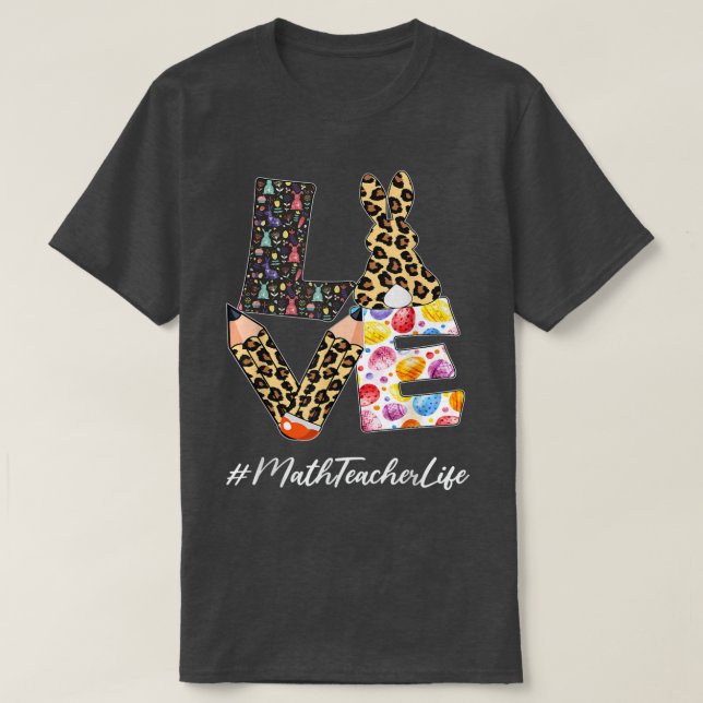 Camiseta Professor de Matemática Adorava Lápis Dia de Pásco (Frente do Design)