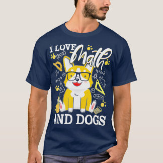 Camiseta Professor De Matemática Adoro Matemática E Cães Ma