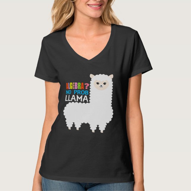 Camiseta Professor de Matemática Algebra Llama Alpaca Sem P (Frente)
