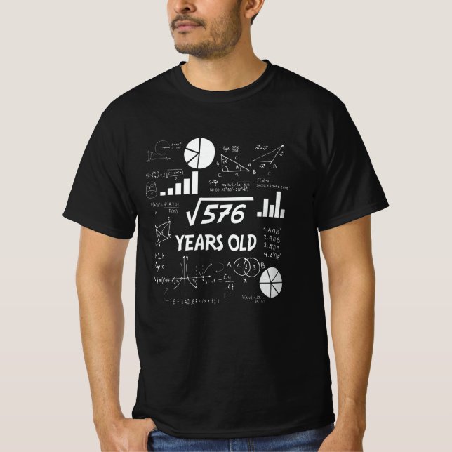Camiseta Professor de Matemática de 24 Anos de Idade, 24.º  (Frente)