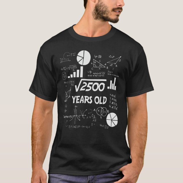 Camiseta Professor de Matemática de 50 Anos de Idade, Anive (Frente)