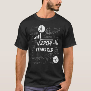 Camiseta Professor de Matemática de 52 Anos, Aniversário, 5