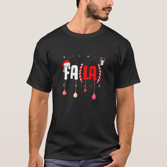 Camiseta Professor de Matemática de Natal Fa La8 Equações F (Frente)