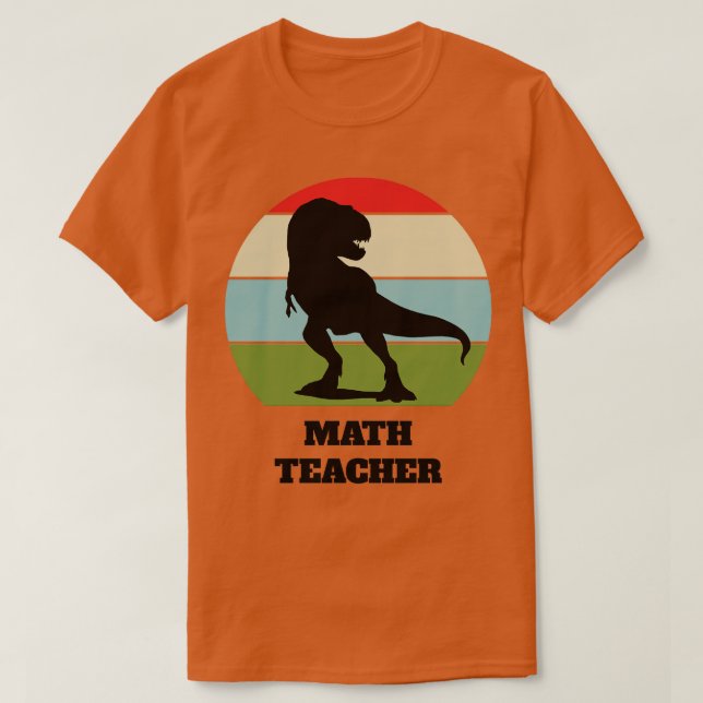 Camiseta Professor de Matemática Dinossauro (Frente do Design)