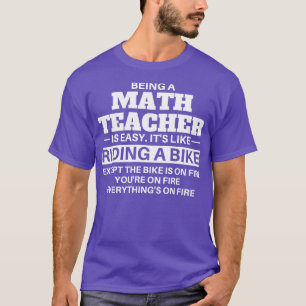 Camiseta Professor De Matemática Dirigindo Uma Bicicleta