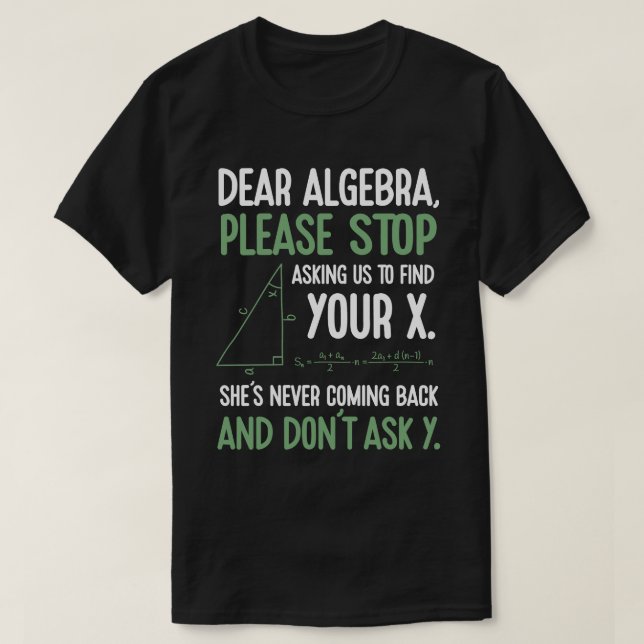 Camiseta Professor de Matemática em Álgebra Engraçado Prese (Frente do Design)
