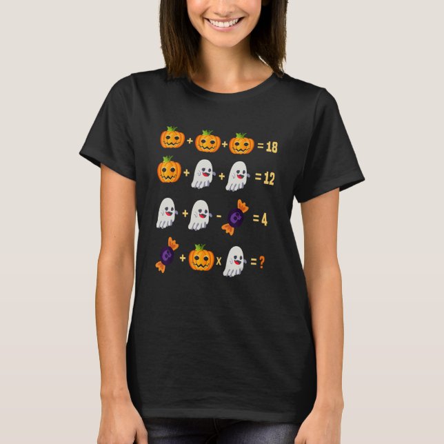 Camiseta Professor de Matemática em Operações de Halloween  (Frente)